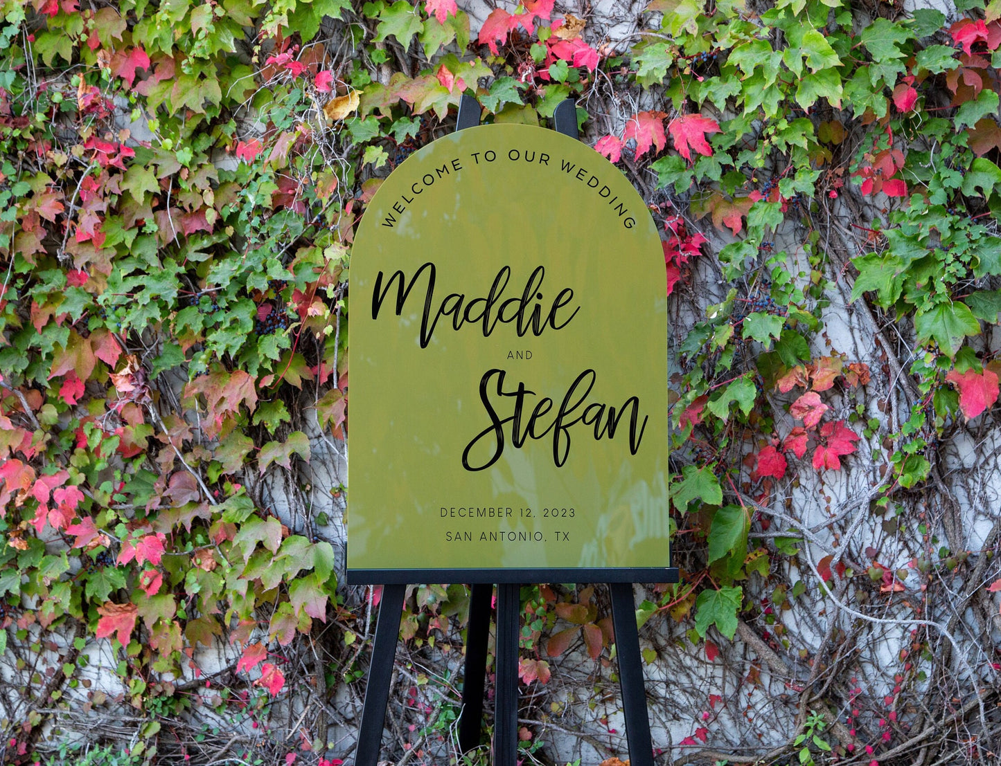 Personalized Arched Acrylic Wedding Welcome Sign (Design 4) , Wedding Sign, Party Sign