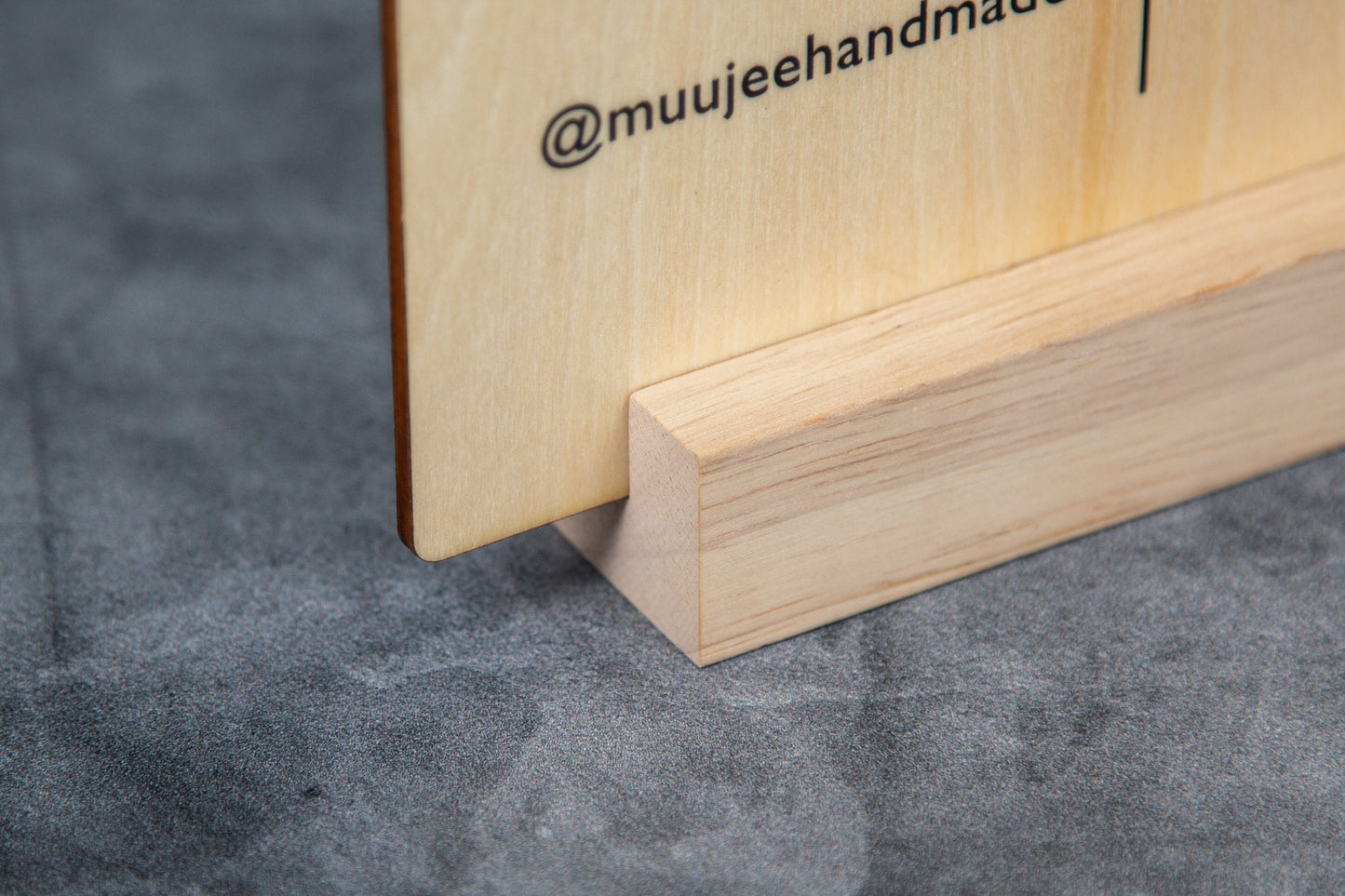 Maple QR Code Social Media Sign w/ Maple Wood Stand - Business Logo Plaque for Pop Up Vendors Weddings Salon Spa Trade Shows Craft Shows