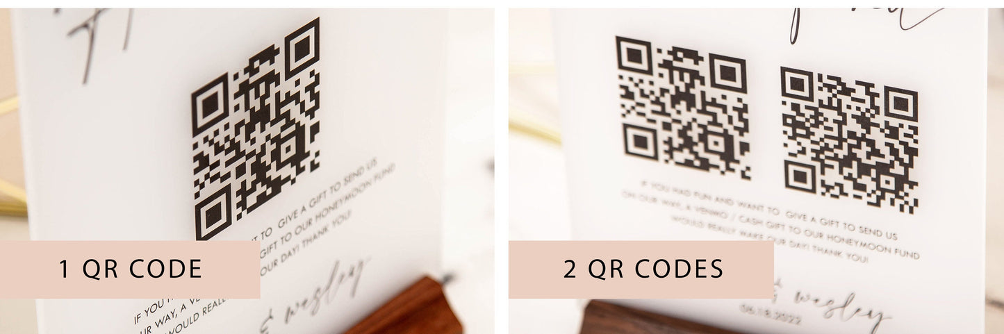 QR Code Scan to Pay w/ Wood Stand - Scannable Acrylic Sign to Pay Venmo Paypal Cashapp Table Sign for Salon Restaurant Bars Small Business