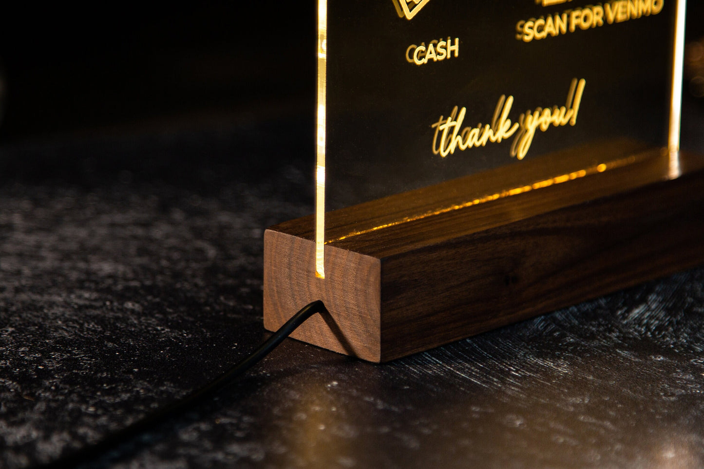 Arched QR Code Sign & Light Up LED Stand (Feeling Tipsy) - Scan for Tips Payment Venmo Paypal Cashapp, Restaurant Bars Small Business Sign