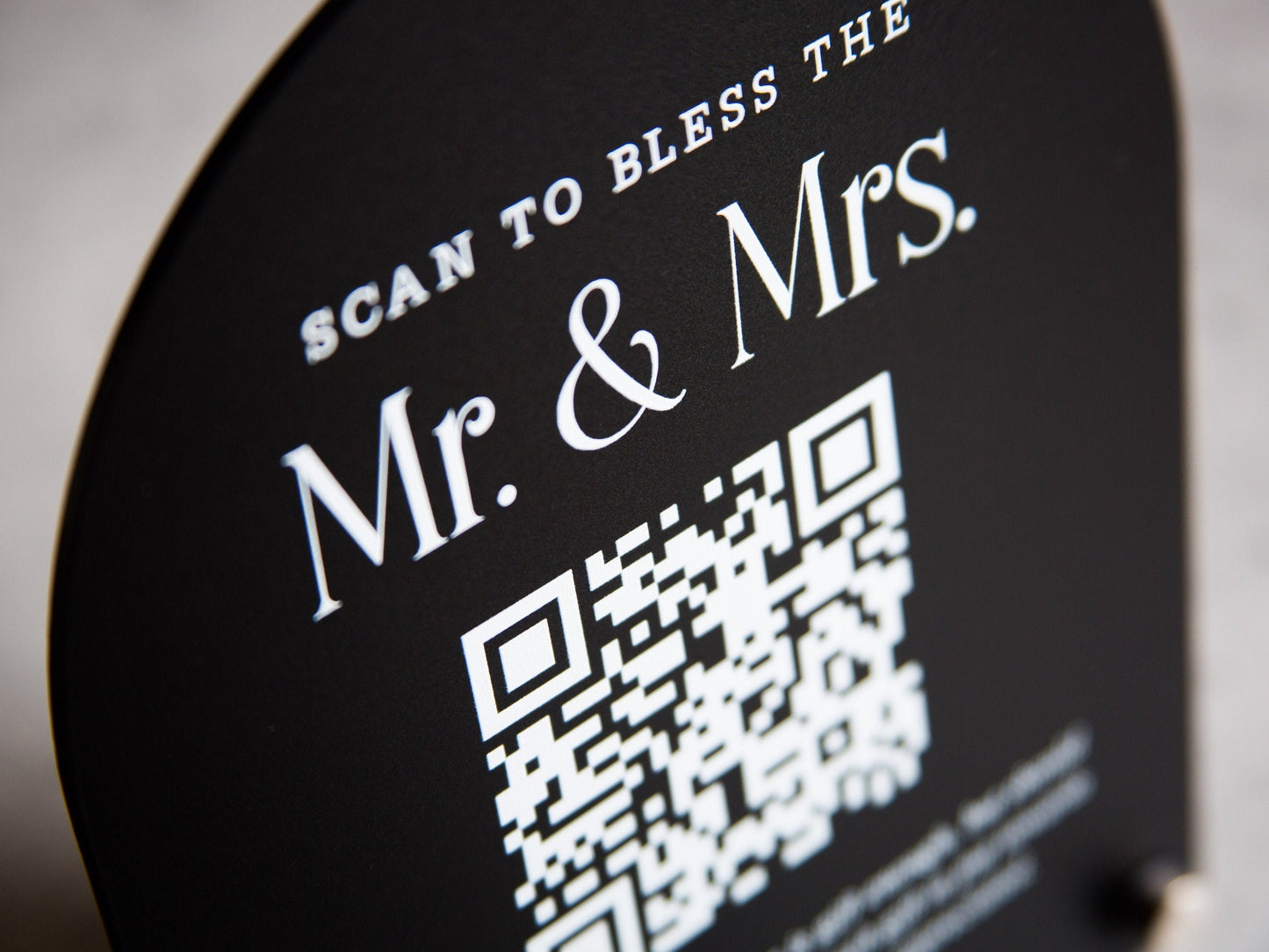 Arched QR Code (Wedding Sign) - 6x7.75" Scannable Acrylic Sign, Wedding Cash Gift Table Decoration, Venmo Paypal Donation