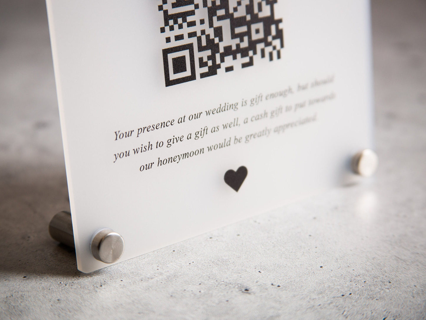 Arched QR Code (Wedding Sign) - 6x7.75" Scannable Acrylic Sign, Wedding Cash Gift Table Decoration, Venmo Paypal Donation