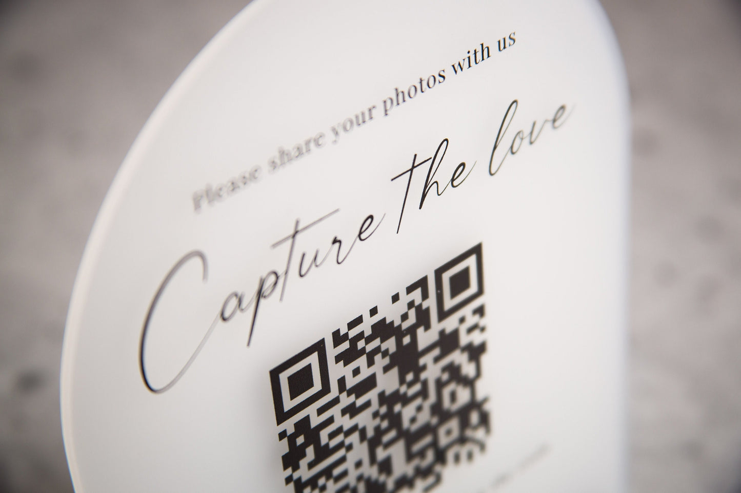 Arched QR Code (Wedding Sign) - 6x7.75" Scannable Acrylic Sign, Wedding Table Decor, Capture The Love Wedding Sign, Share your photos