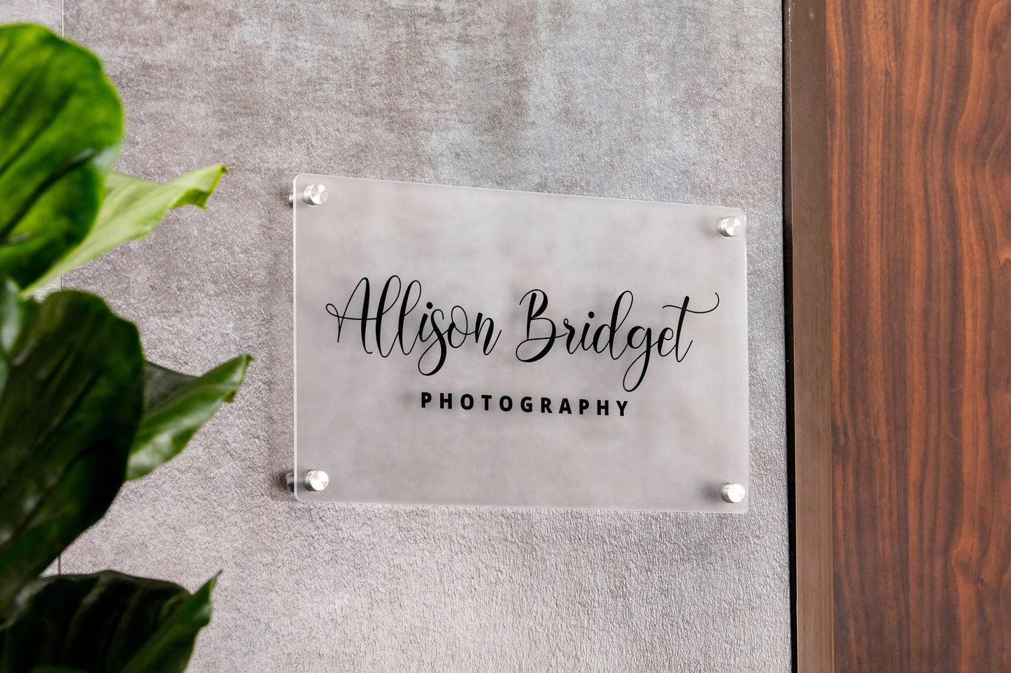 Frosted Acrylic Office Door Sign w/ Metal Stand Offs - 11.5x7" Custom Business Logo Wall Sign, Personalized Medical Office Door Name Plate