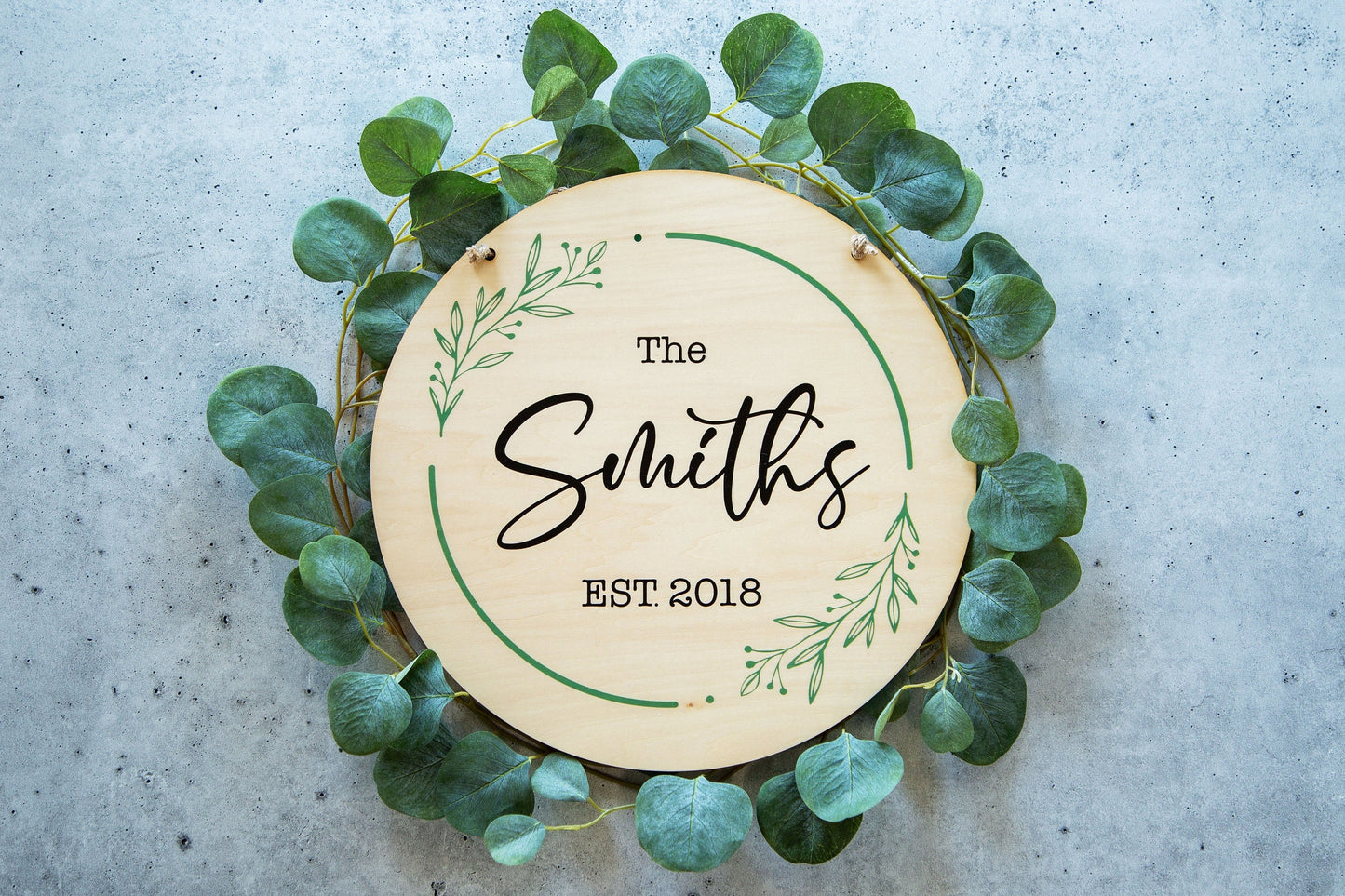 Custom Round Wooden Sign - Wooden Personalized Sign | Personalized Wooden Hanging Sign
