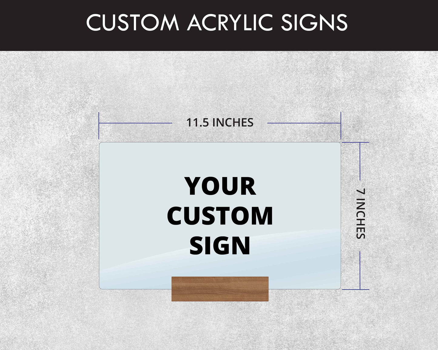 Ice Wall Door Interchangeable Name Plate w/ Wood Stand - 11.5x7" Personalized Custom Sign for Home & Office Wall, New Job Office Wall Decor