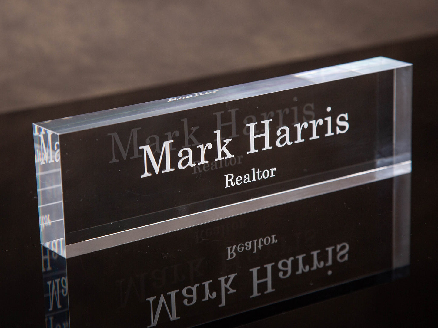 Engraved Desk Block - Minimal Executive Desk CEO Sign, Real Estate Teacher Name Sign, New Job Office Decor, Staff Employee, Dad Gift Ideas
