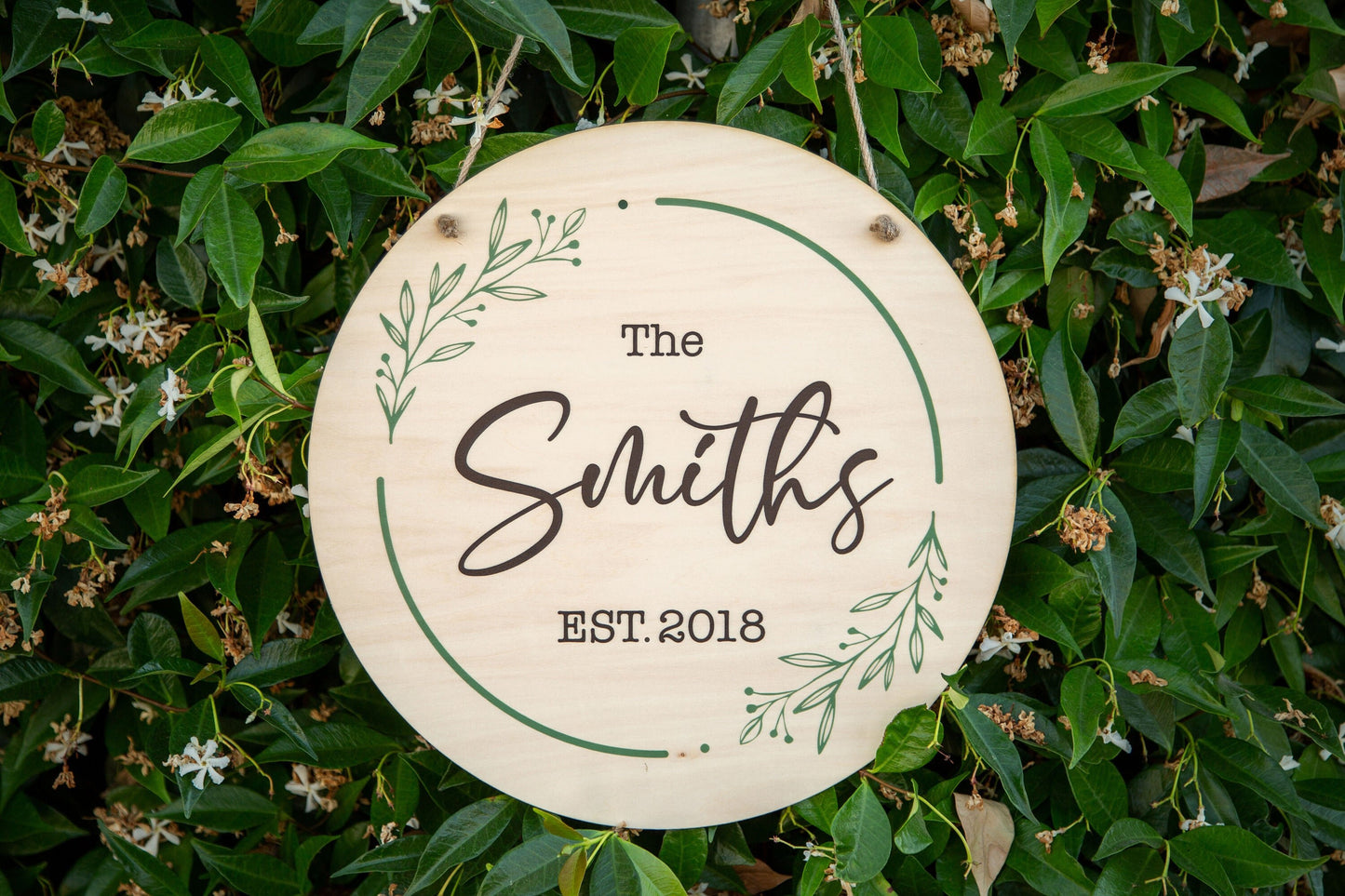 Custom Round Wooden Sign - Wooden Personalized Sign | Personalized Wooden Hanging Sign