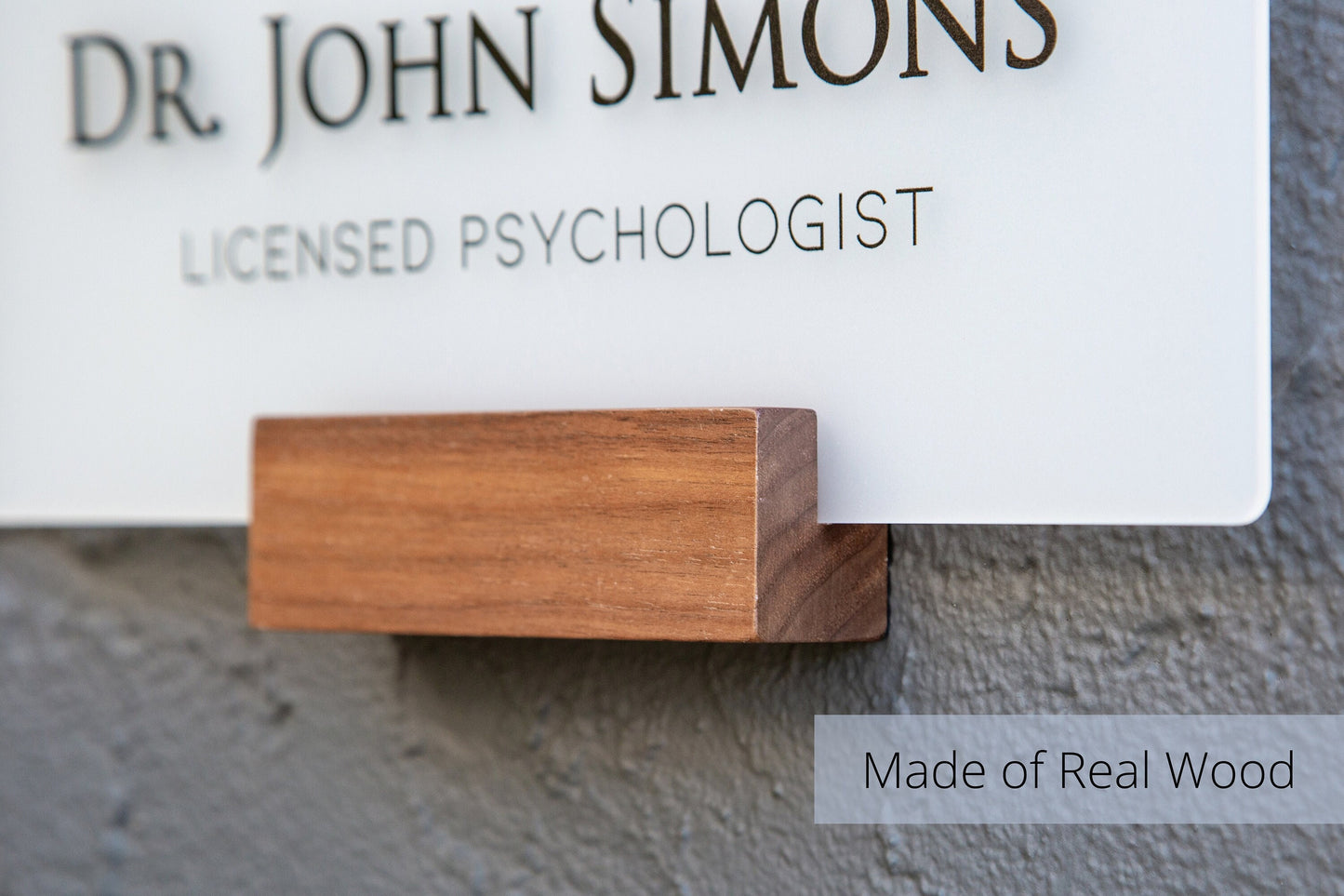 Ice Wall Door Interchangeable Name Plate w/ Wood Stand - 11.5x7" Personalized Custom Sign for Home & Office Wall, New Job Office Wall Decor