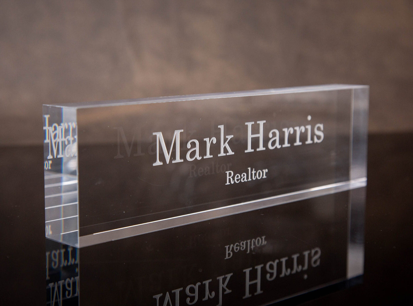 Engraved Desk Block - Minimal Executive Desk CEO Sign, Real Estate Teacher Name Sign, New Job Office Decor, Staff Employee, Dad Gift Ideas