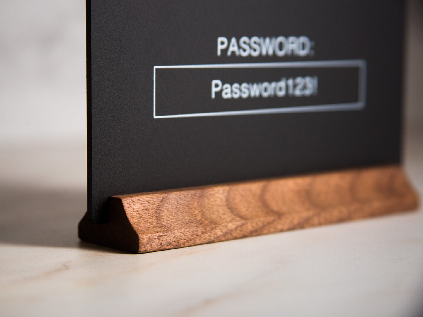 Wifi Acrylic Sign w/ Wood Base - 6.5 x 7.75" Ice or Black Table Sign for Home Airbnb Rental Small Business Salon Restaurant Bar Hotel Cafe