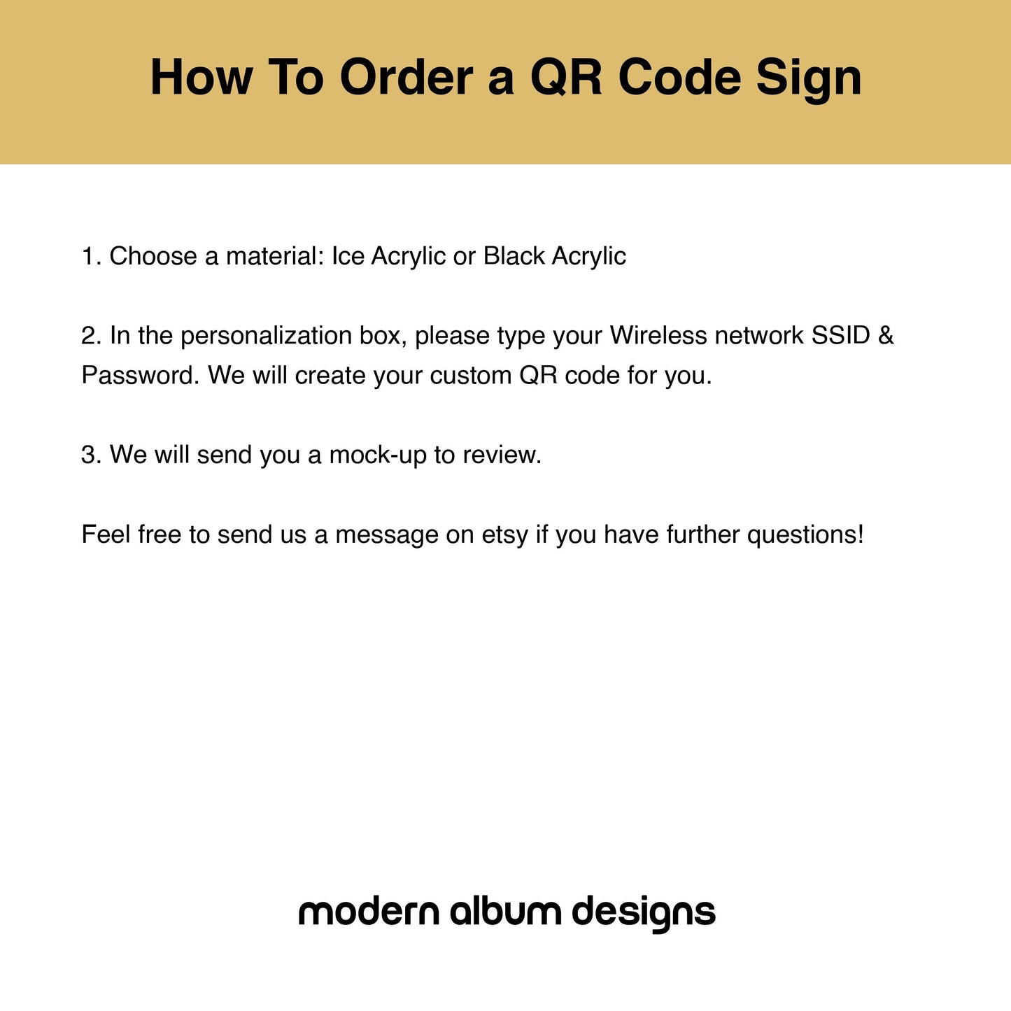 QR Code Logo Wifi Acrylic Sign w/ Wood Base - 6x7.75" Table Sign for Home & Airbnb Rental, Sign for Small Business Salon Restaurants Bar