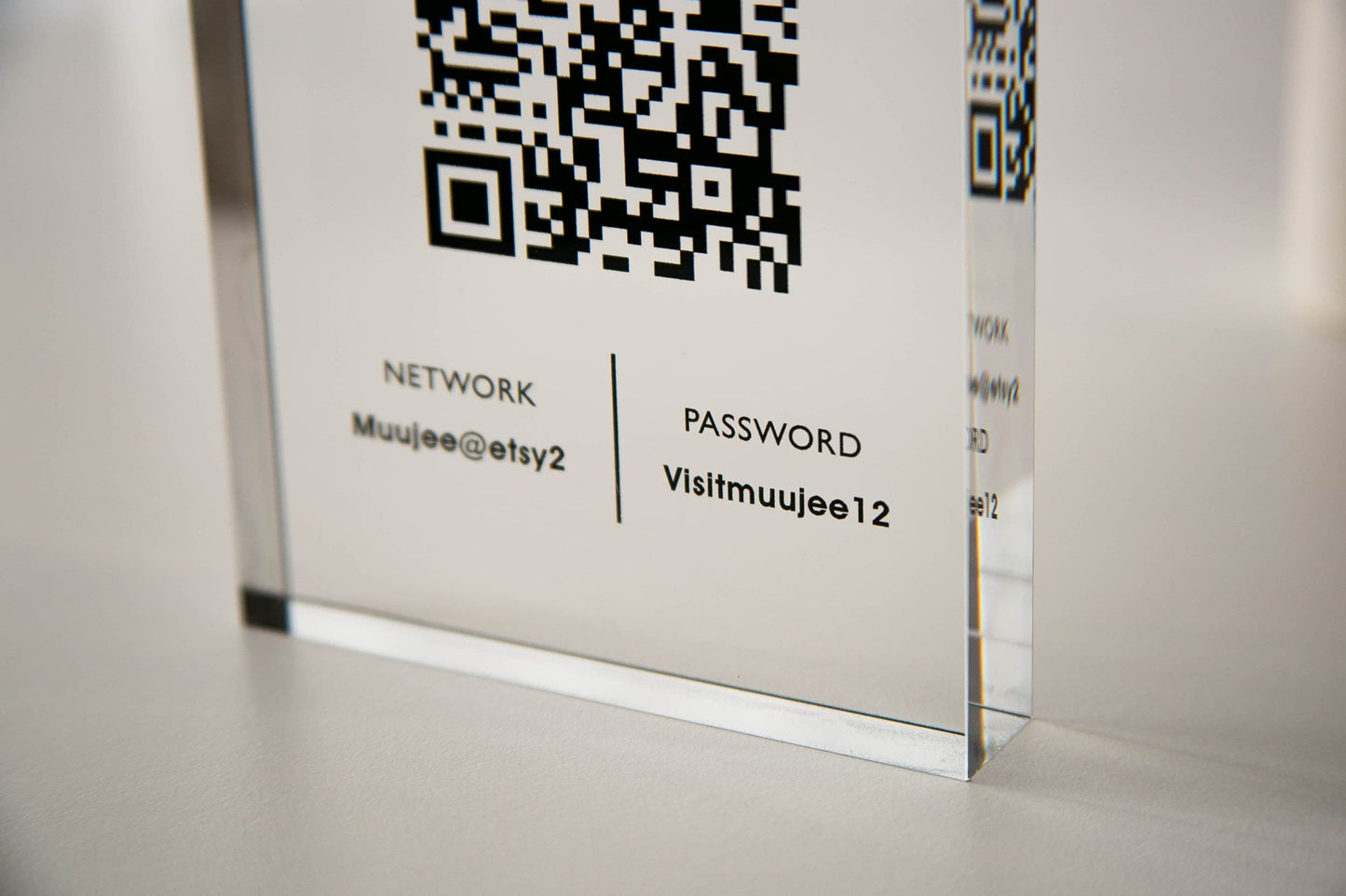 Personalized Acrylic QR Code Wifi Sign (Design 2) - Custom Internet Sign Airbnb Vacation Rental Salon Hotel Guestroom New Home Owner's Gift