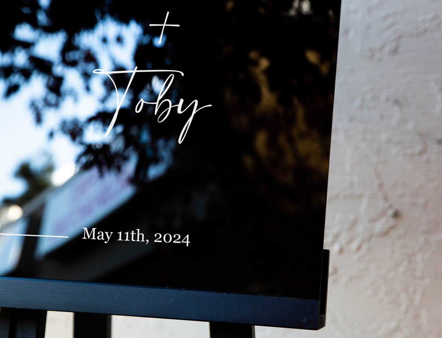 Personalized Arched Acrylic Wedding Welcome Sign (Design 1) - Modern Wedding Venue Entrance Engagement Bridal Shower Party Signage Display