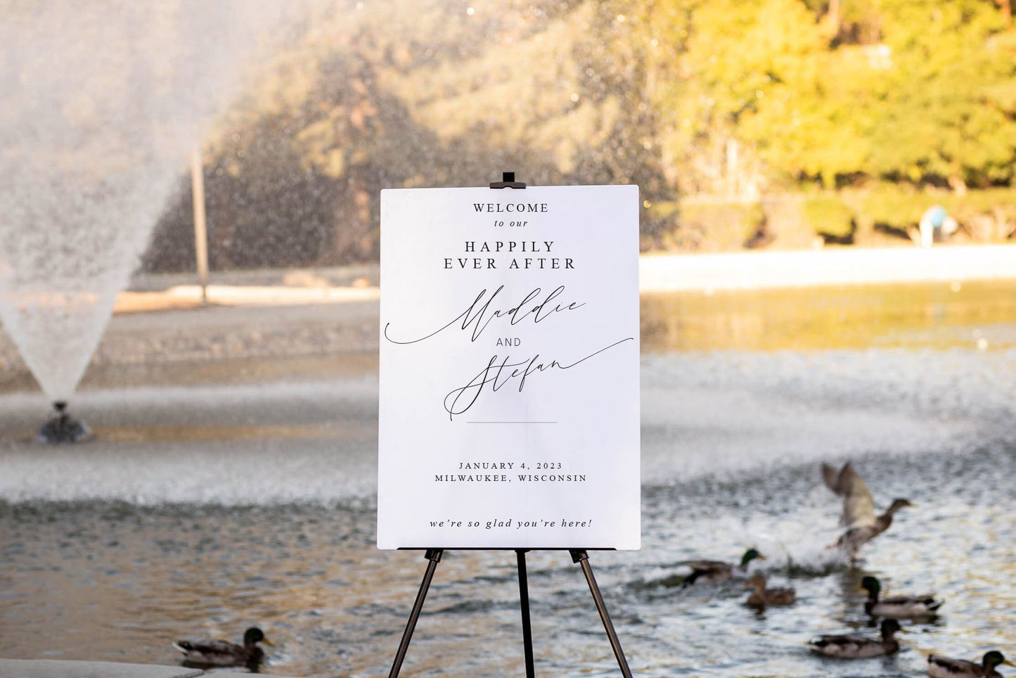 Personalized Acrylic Wedding Welcome Sign (Design 1) - Custom Modern Bridal Event Engagement Party Rehearsal Dinner Nuptials Signage