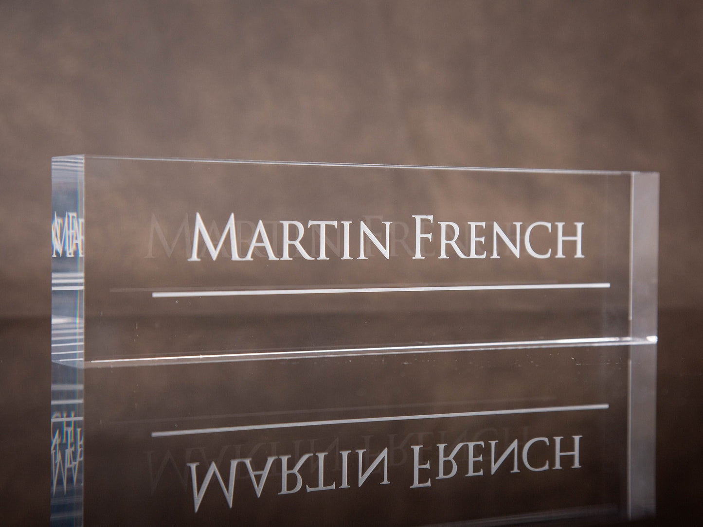Engraved Desk Block - Minimal Executive Desk CEO Sign, New Job Home Office School Decor, Promotion Gift for Husband, Teacher Appreciation