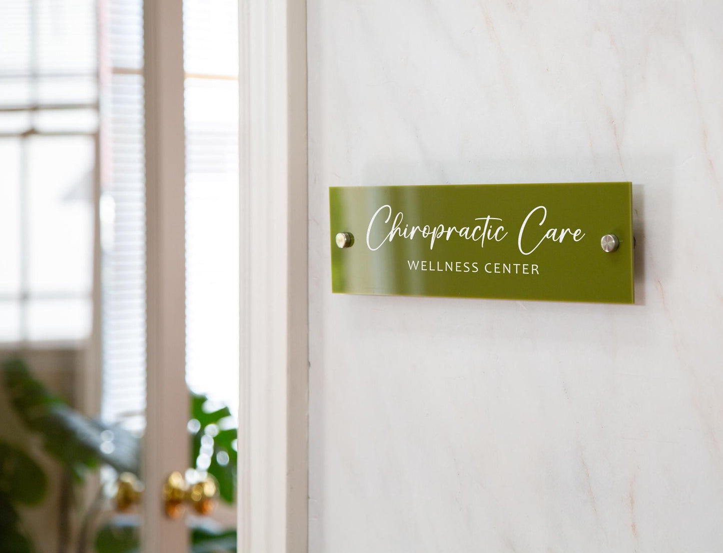 Wall Sign Name Plate (D2)- 2 Sizes Personalized Acrylic Door Office Sign, Aesthetic Decor for Business Boutique Studio Classroom Clinic