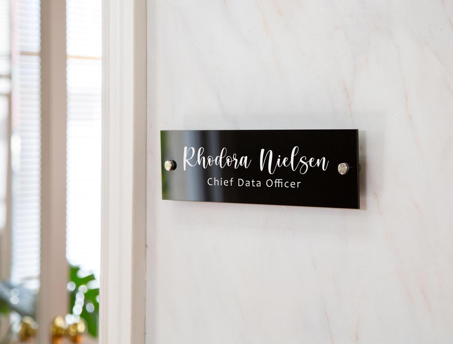 Wall Sign Name Plate (D3)- 2 Sizes Personalized Acrylic Door Office Sign, Modern Wall Signage for School, Aesthetics Clinic, Business Shops