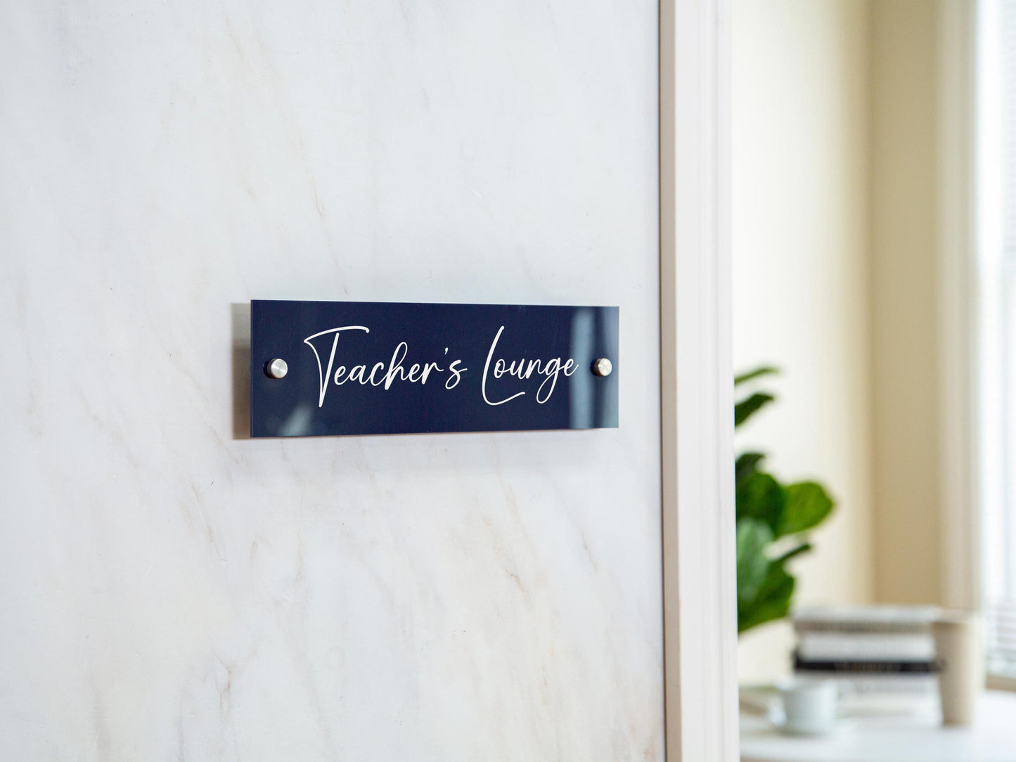 Wall Sign Name Plate (D2)- 2 Sizes Personalized Acrylic Door Office Sign, Aesthetic Decor for Business Boutique Studio Classroom Clinic