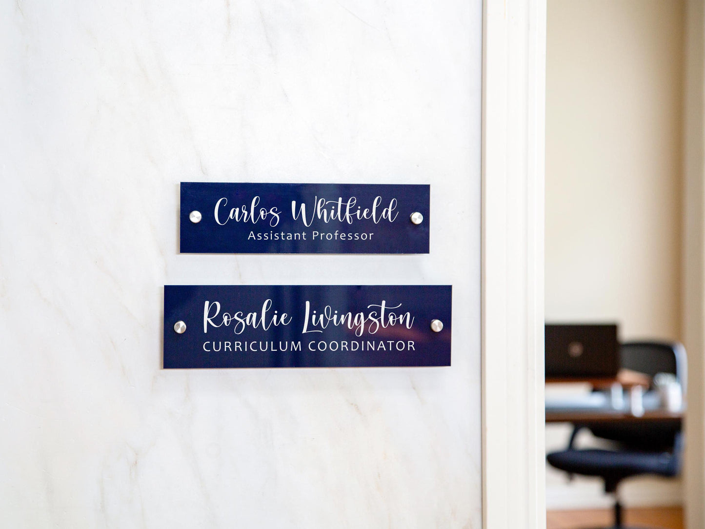 Wall Sign Name Plate (D3)- 2 Sizes Personalized Acrylic Door Office Sign, Modern Wall Signage for School, Aesthetics Clinic, Business Shops