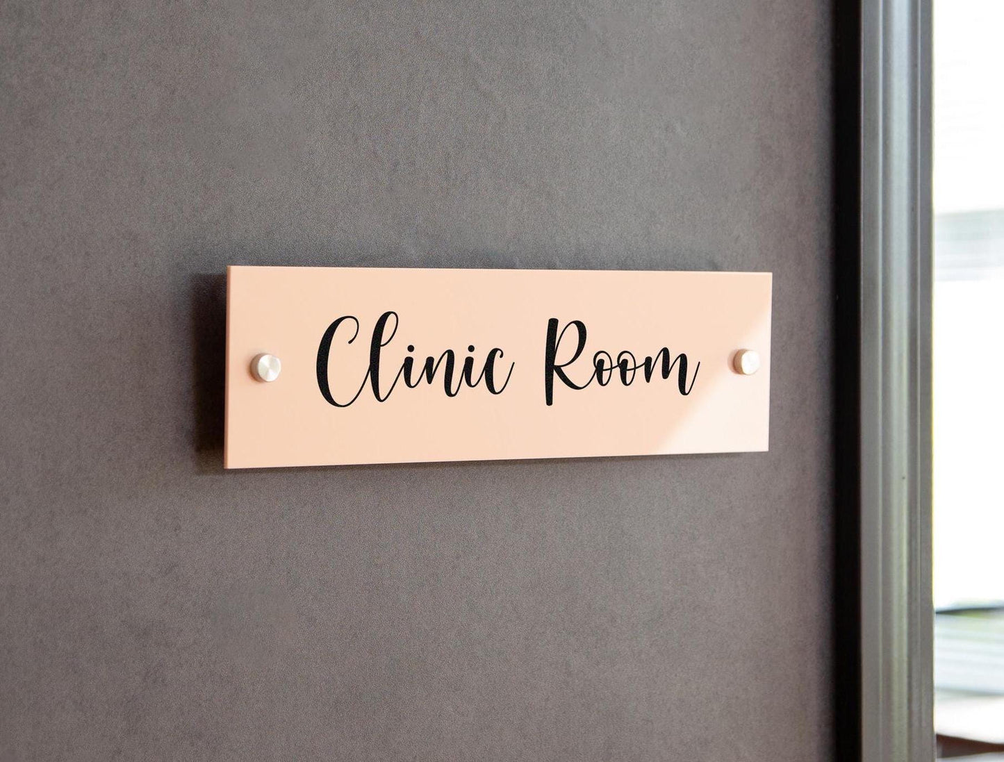 Wall Sign Name Plate (D3)- 2 Sizes Personalized Acrylic Door Office Sign, Modern Wall Signage for School, Aesthetics Clinic, Business Shops