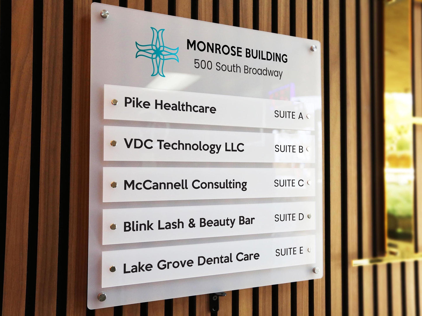 Wall Directory (Wide) - Customizable Large Office Wall Door Building Mounted Business Logo Sign, Job Title Room Signage, Made to Order