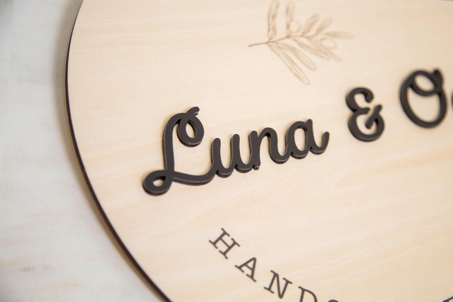 Round Hanging Wooden Sign w/ White Rope - Custom Business Signage, Minimalist Circle Wall Decor, Personalized Booth or Store Display