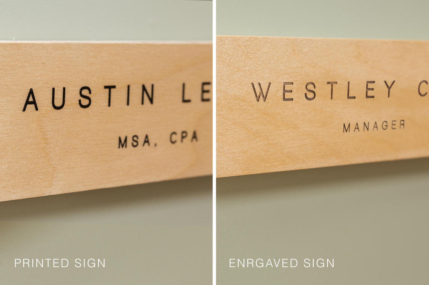 Plywood Wall Sign Name Plate - Personalized Door Office Sign, New Job or Business Decor, Executive Sign, Staff or Teacher Appreciation Gift