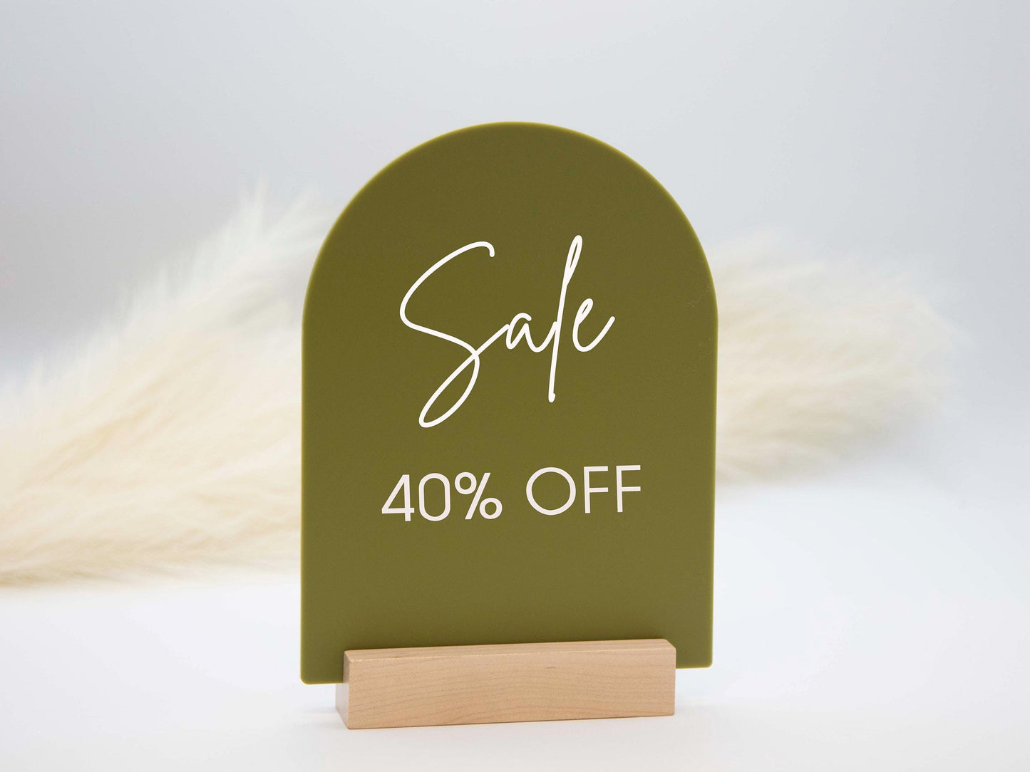 Custom Arch Acrylic Sign w/ Stand - 6x7.5" Custom Text on Market Pop Up Stall Small Business Sale Signs Signage Trade Show Plaque Display