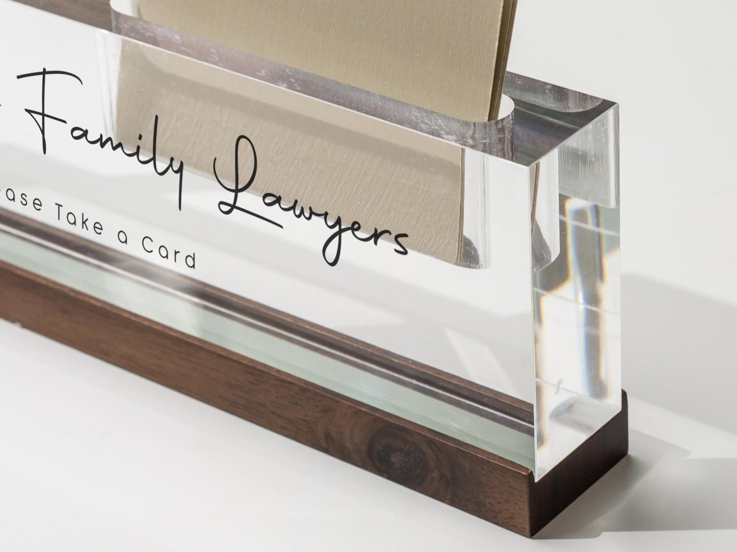 Personalized Acrylic Name Block w/ Slots (D2) - Optional Wood Base, Minimal Executive Teacher Desk Decor, New Job, Desk Name Plate