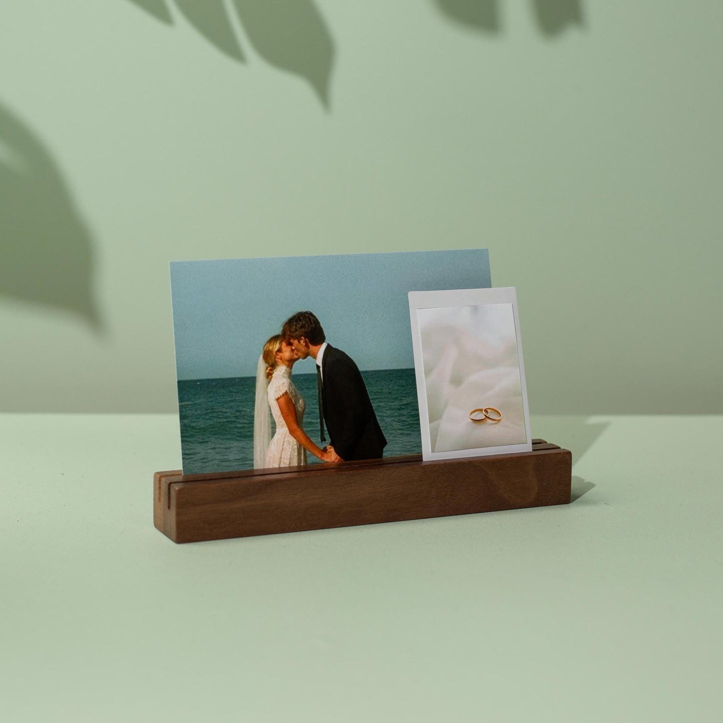 Double Slot Wooden Stand - Walnut or Maple Wood with Two Slots Dual Multiple Display Bar Menu Retail Signs Business Signage Cafe Restaurant