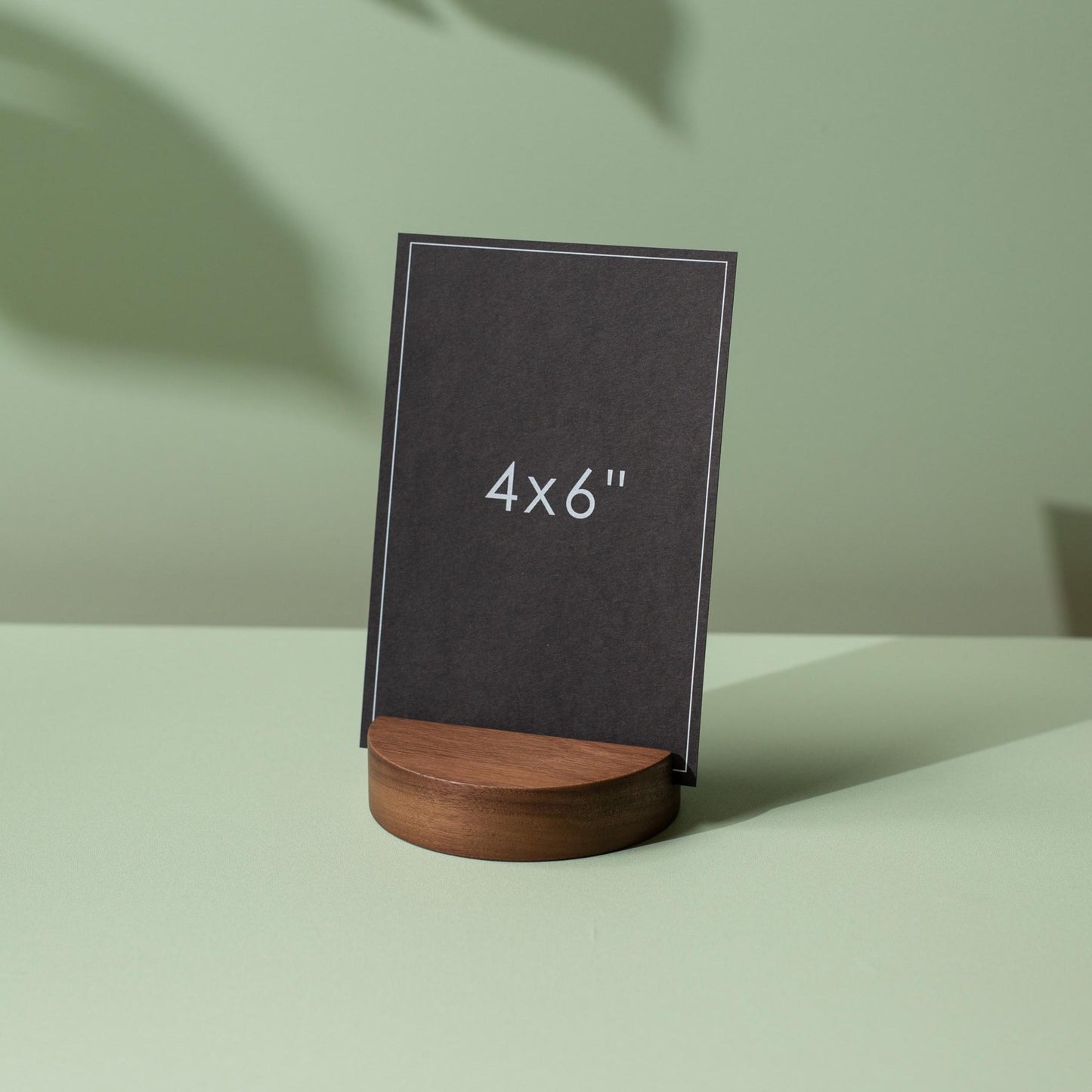 Round Wooden Stand or Base - Walnut or Maple Circle Base with Slot for Photos Pictures Business Signs Display Table Numbers Menu List Salon