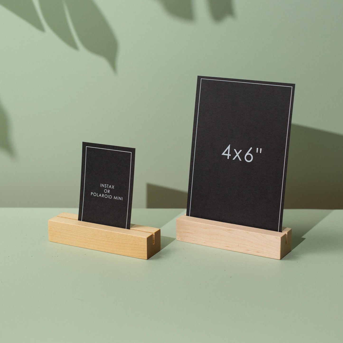 Rectangle Wooden Stand - Small Wood Walnut or Maple Holder for Paper Photo Table Desk Display Business Sale Signs Signage Trade Show Retail