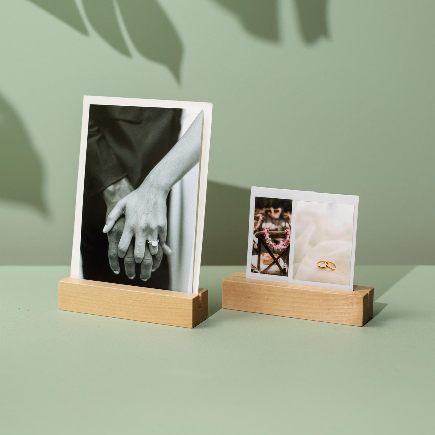 Rectangle Wooden Stand - Small Wood Walnut or Maple Holder for Paper Photo Table Desk Display Business Sale Signs Signage Trade Show Retail