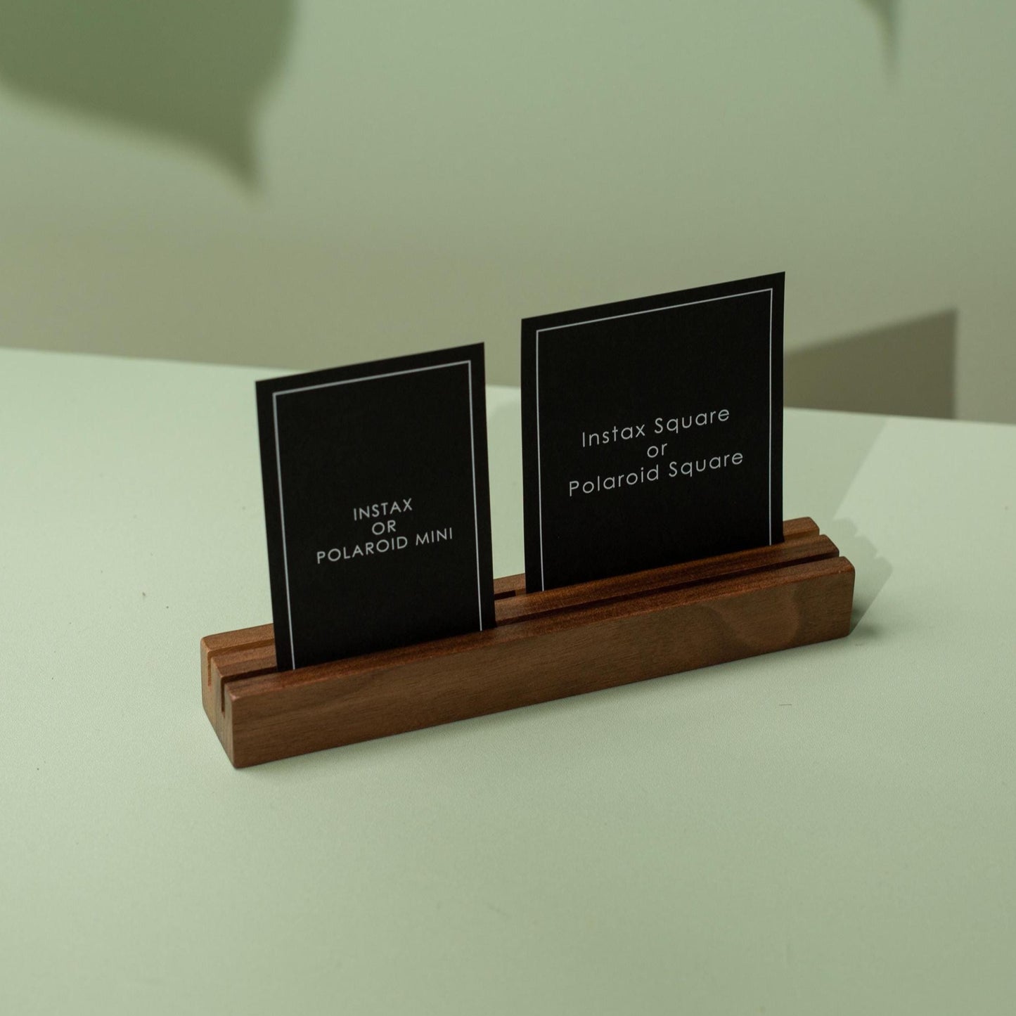 Double Slot Wooden Stand - Walnut or Maple Wood with Two Slots Dual Multiple Display Bar Menu Retail Signs Business Signage Cafe Restaurant