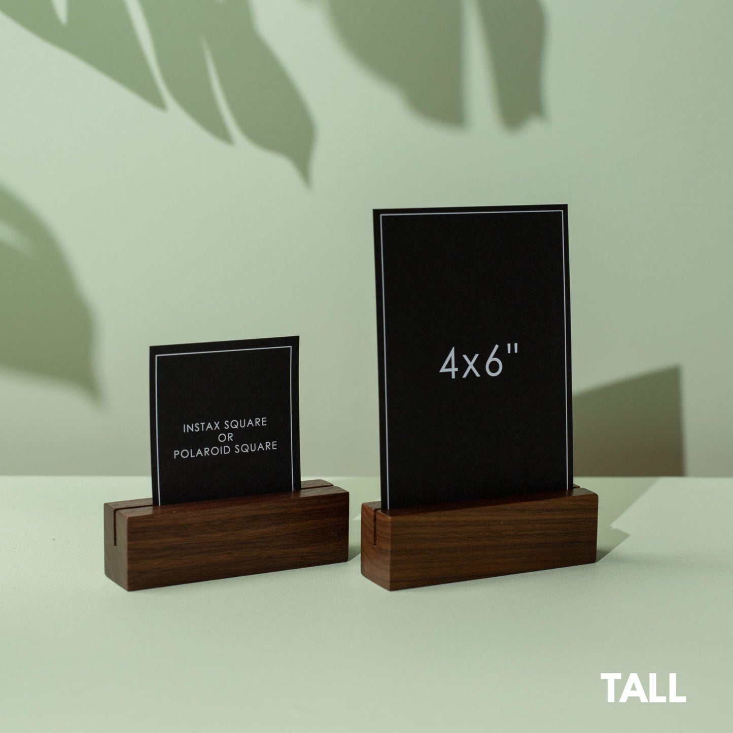 Walnut Wood Stand - Wooden Base or Holder for Paper Signs Photo Instax Display Business Cafe Menu Spa Home Sales Restaurant in Various Sizes