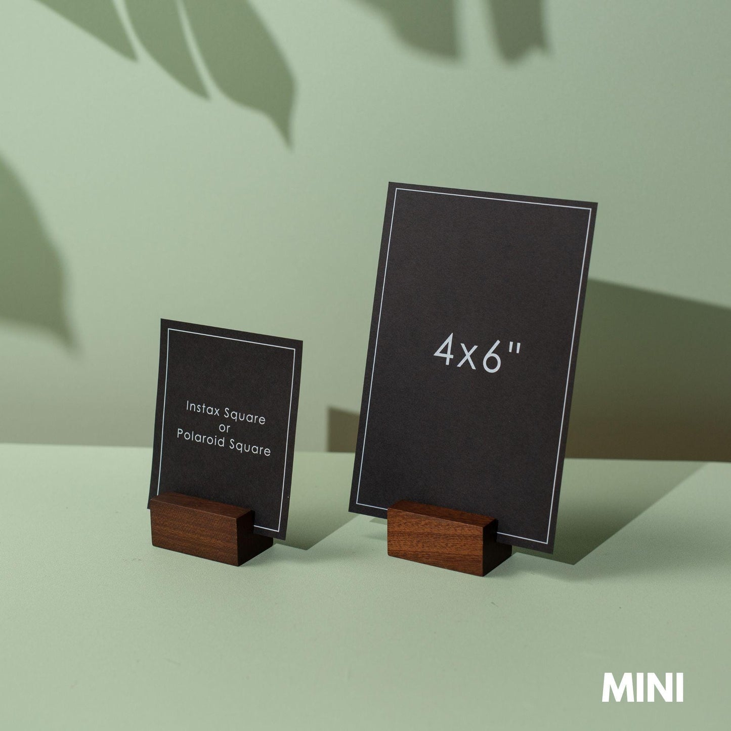 Walnut Wood Stand - Wooden Base or Holder for Paper Signs Photo Instax Display Business Cafe Menu Spa Home Sales Restaurant in Various Sizes
