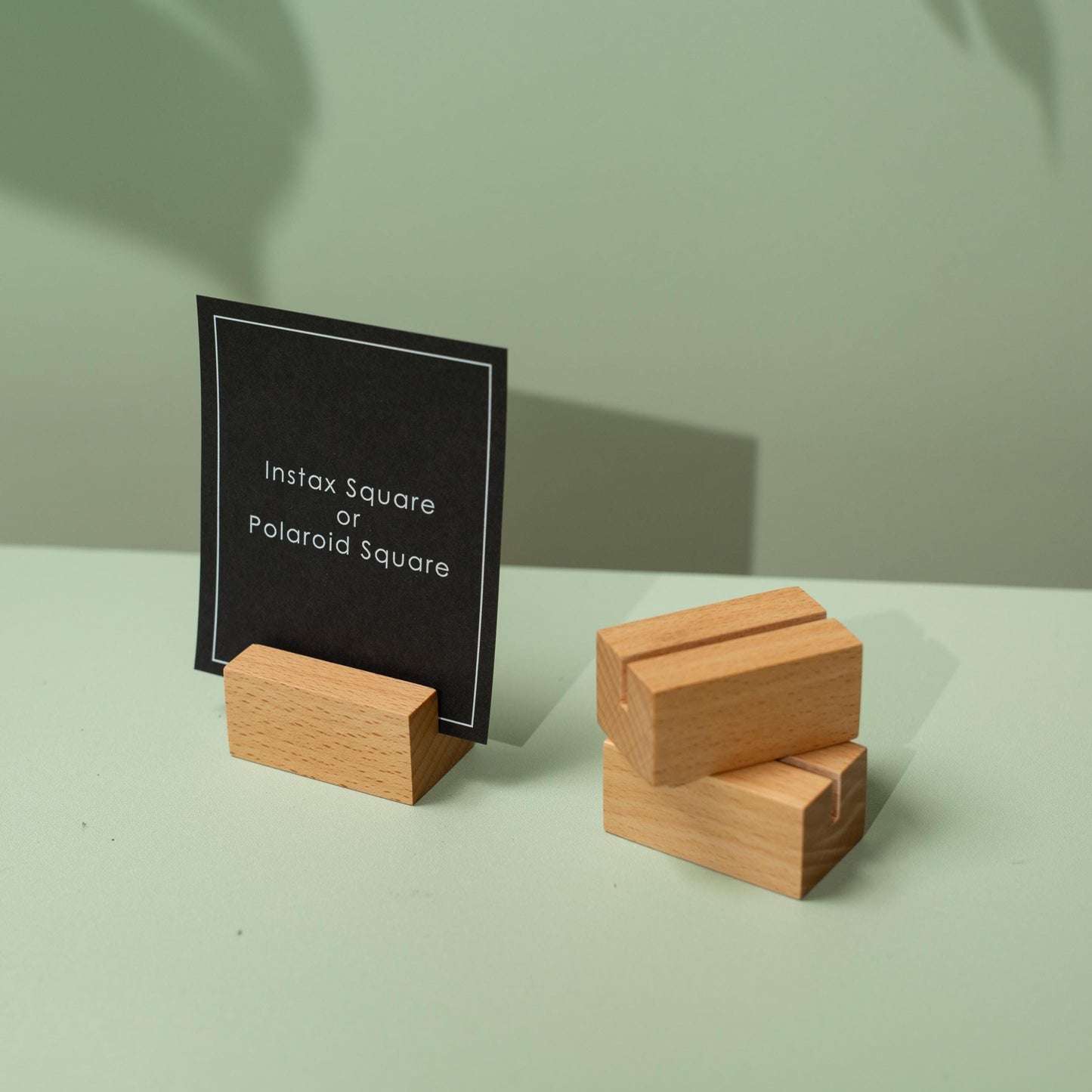 Mini Wooden Stand - Small Wood Walnut or Maple Holder for Paper Polaroid Instax Tiny Sign Photo Table Numbers Desk Display Business Sales