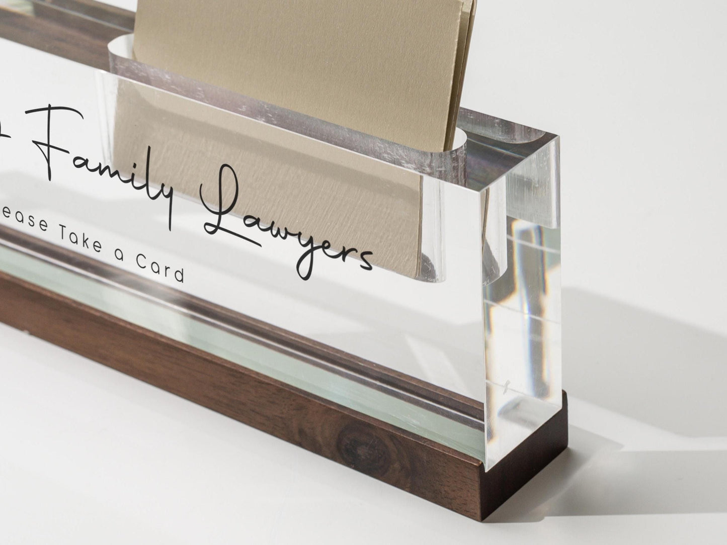 Personalized Acrylic Name Block (D2) - w/ Optional Wooden Base, Minimal Executive Desk CEO Sign, Job Office Decor Teacher Manager Gift