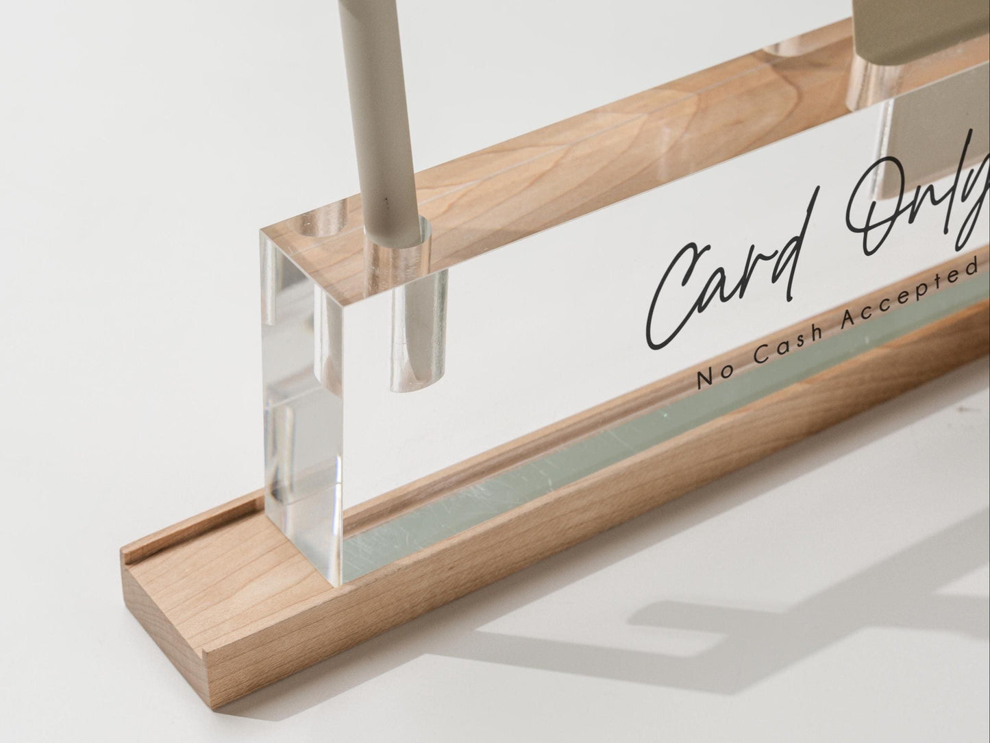 Personalized Acrylic Name Block (D5) - w/ Optional Wooden Base, Minimal Executive Desk Table CEO Sign, Job Office Decor, Graduation Gift