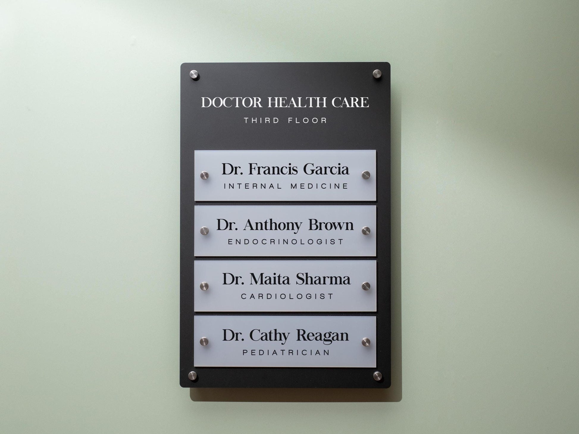 Wall Directory (Standard) - Customizable Large Office Wall Door Building Mounted Business Logo Sign, Job Title Room Signage, Made to Order