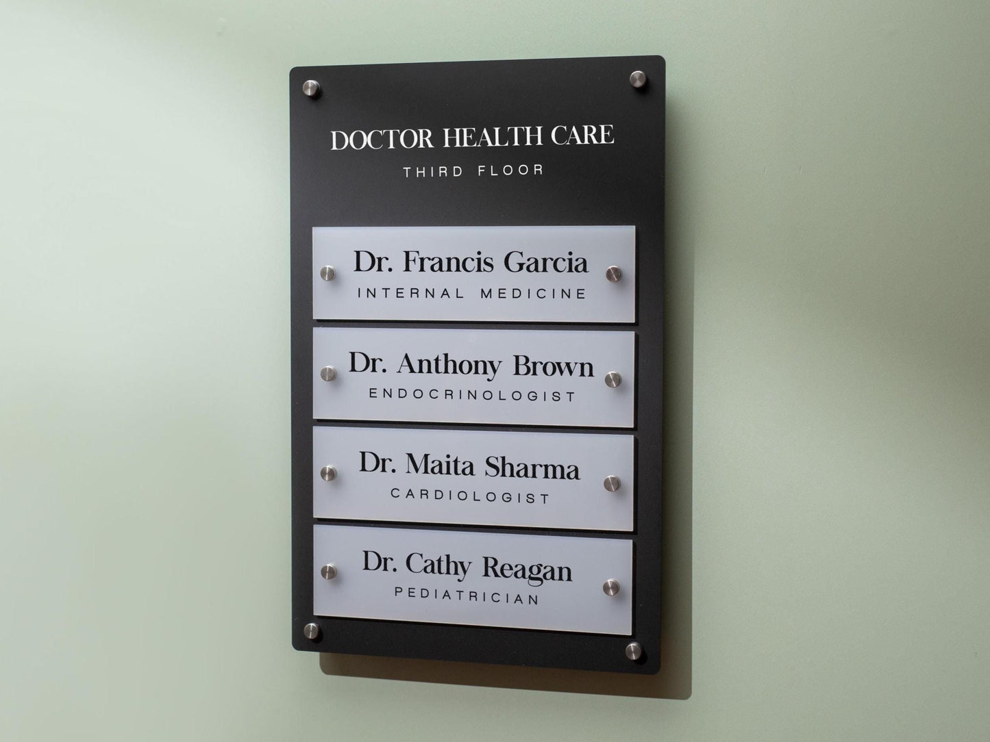 Wall Directory (Standard) - Customizable Large Office Wall Door Building Mounted Business Logo Sign, Job Title Room Signage, Made to Order