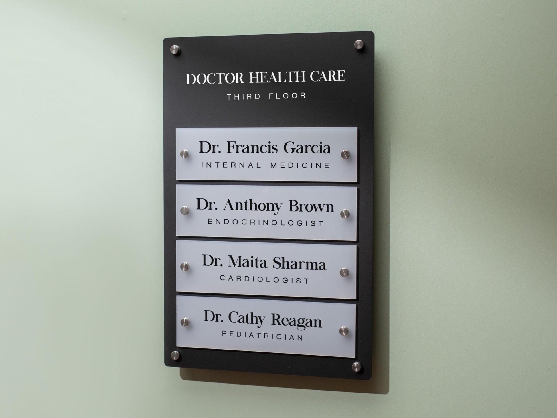 Wall Directory (Standard) - Customizable Large Office Wall Door Building Mounted Business Logo Sign, Job Title Room Signage, Made to Order