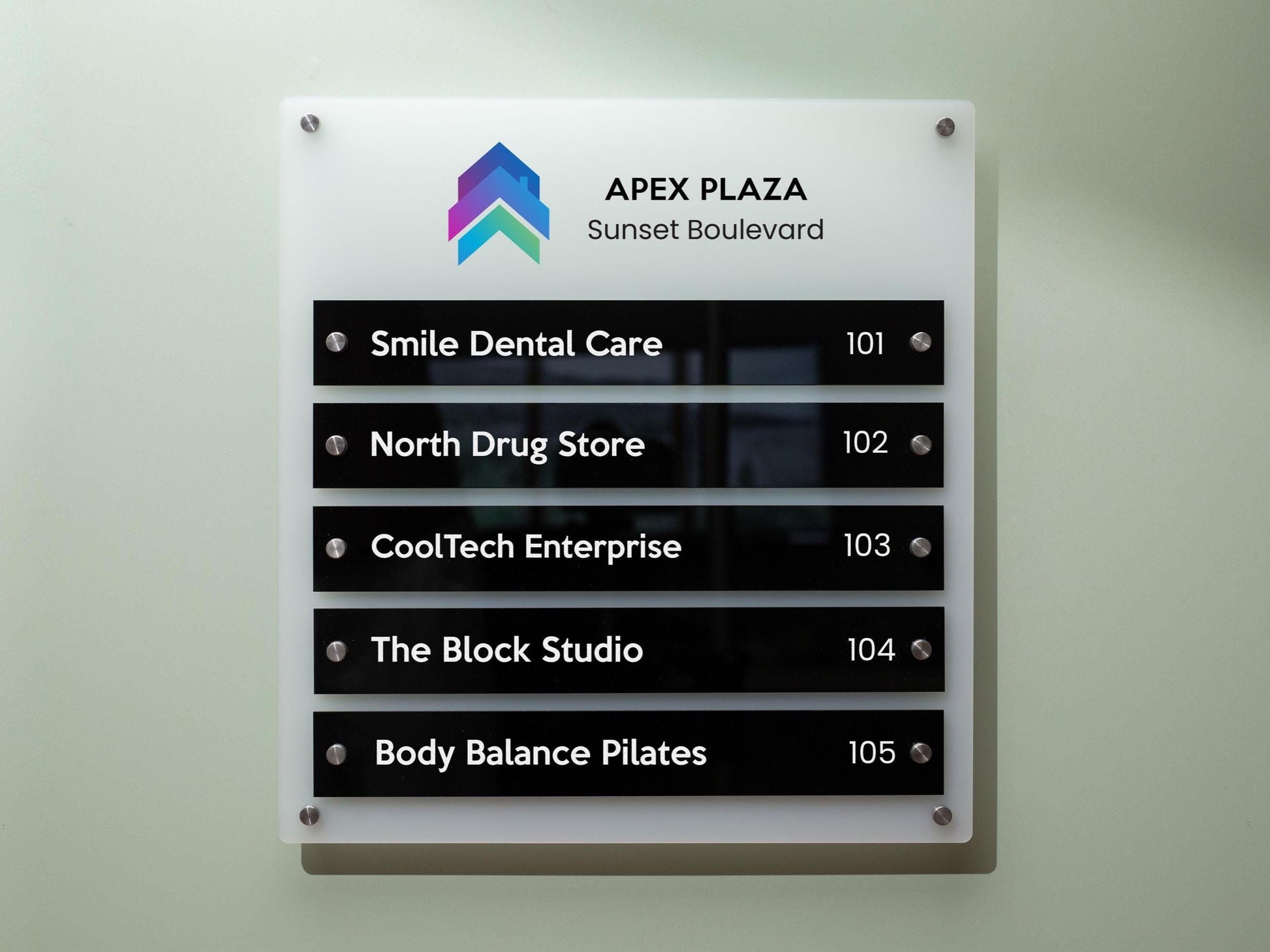 Wall Directory (Wide) - Customizable Large Office Wall Door Building Mounted Business Logo Sign, Job Title Room Signage, Made to Order