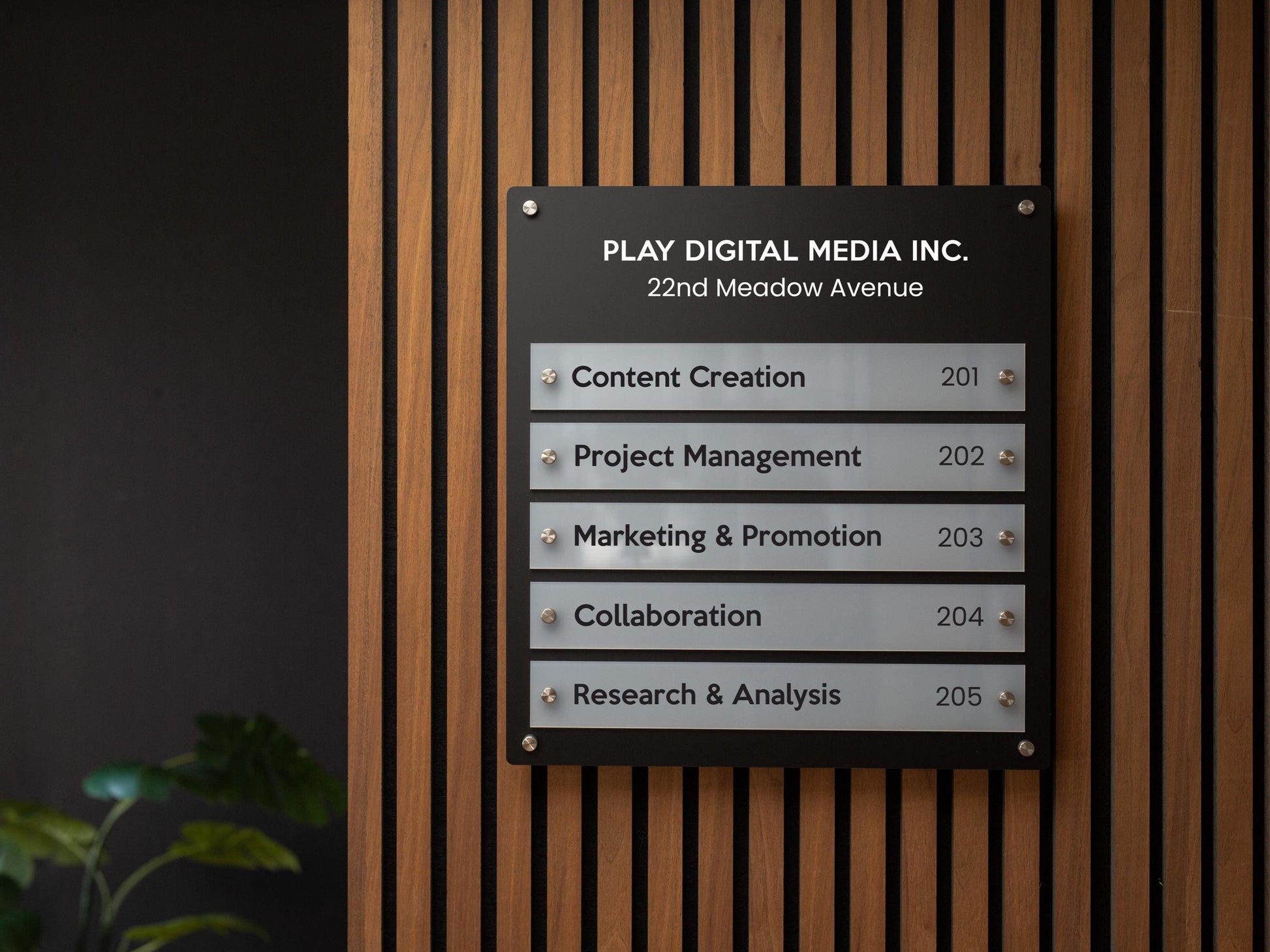 Wall Directory (Wide) - Customizable Large Office Wall Door Building Mounted Business Logo Sign, Job Title Room Signage, Made to Order