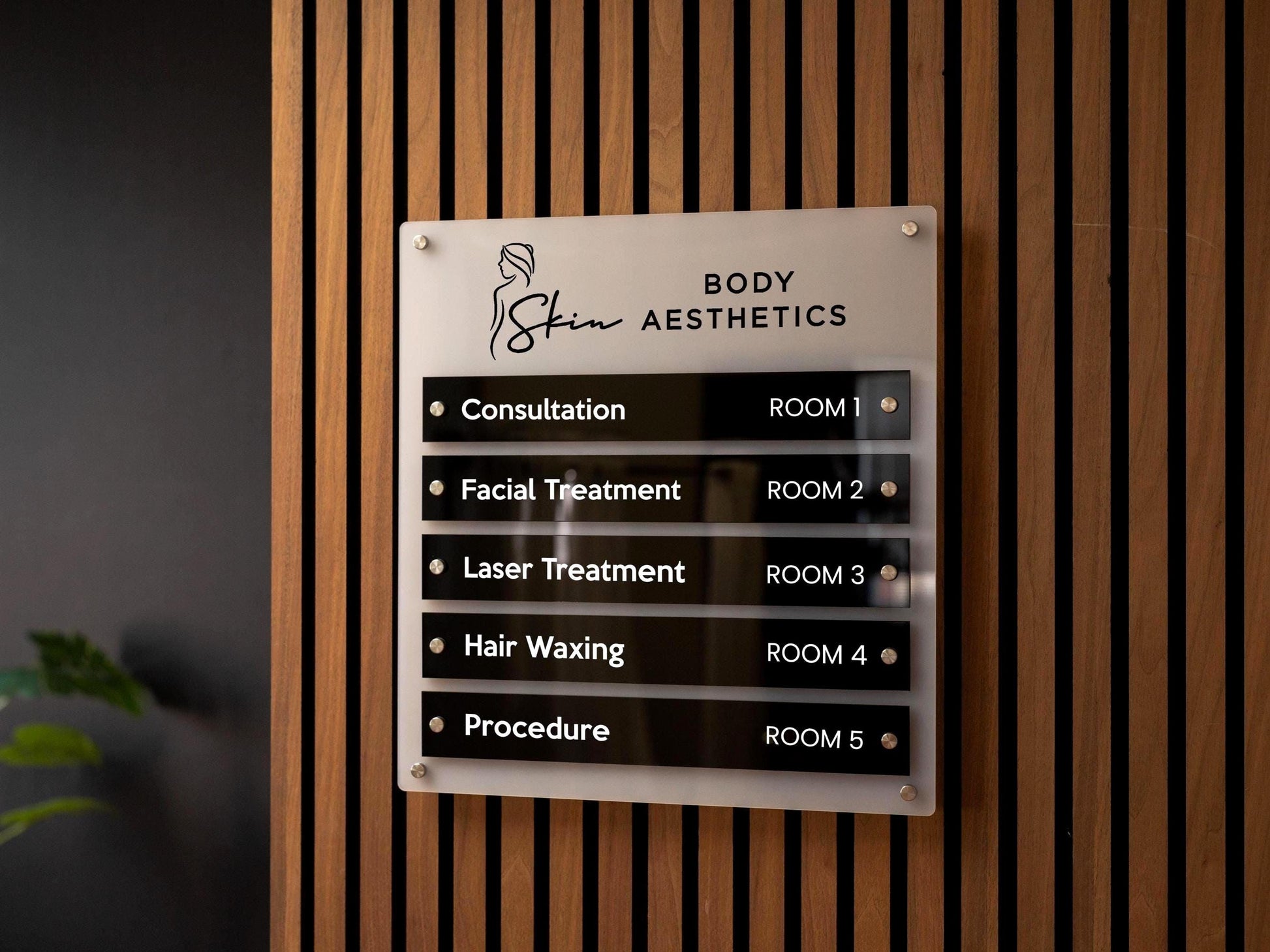 Wall Directory (Wide) - Customizable Large Office Wall Door Building Mounted Business Logo Sign, Job Title Room Signage, Made to Order