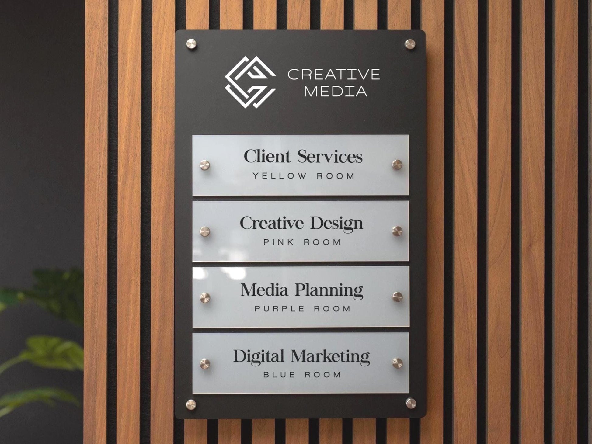 Wall Directory (Standard) - Customizable Large Office Wall Door Building Mounted Business Logo Sign, Job Title Room Signage, Made to Order