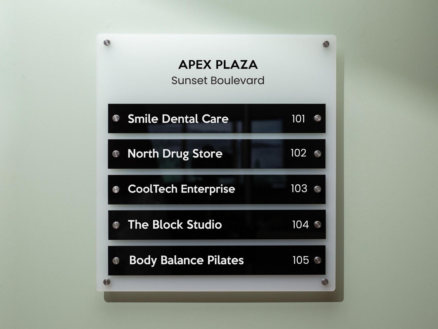 Wall Directory (Wide) - Customizable Large Office Wall Door Building Mounted Business Logo Sign, Job Title Room Signage, Made to Order