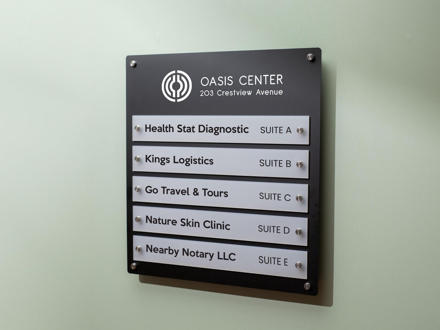 Wall Directory (Wide) - Customizable Large Office Wall Door Building Mounted Business Logo Sign, Job Title Room Signage, Made to Order