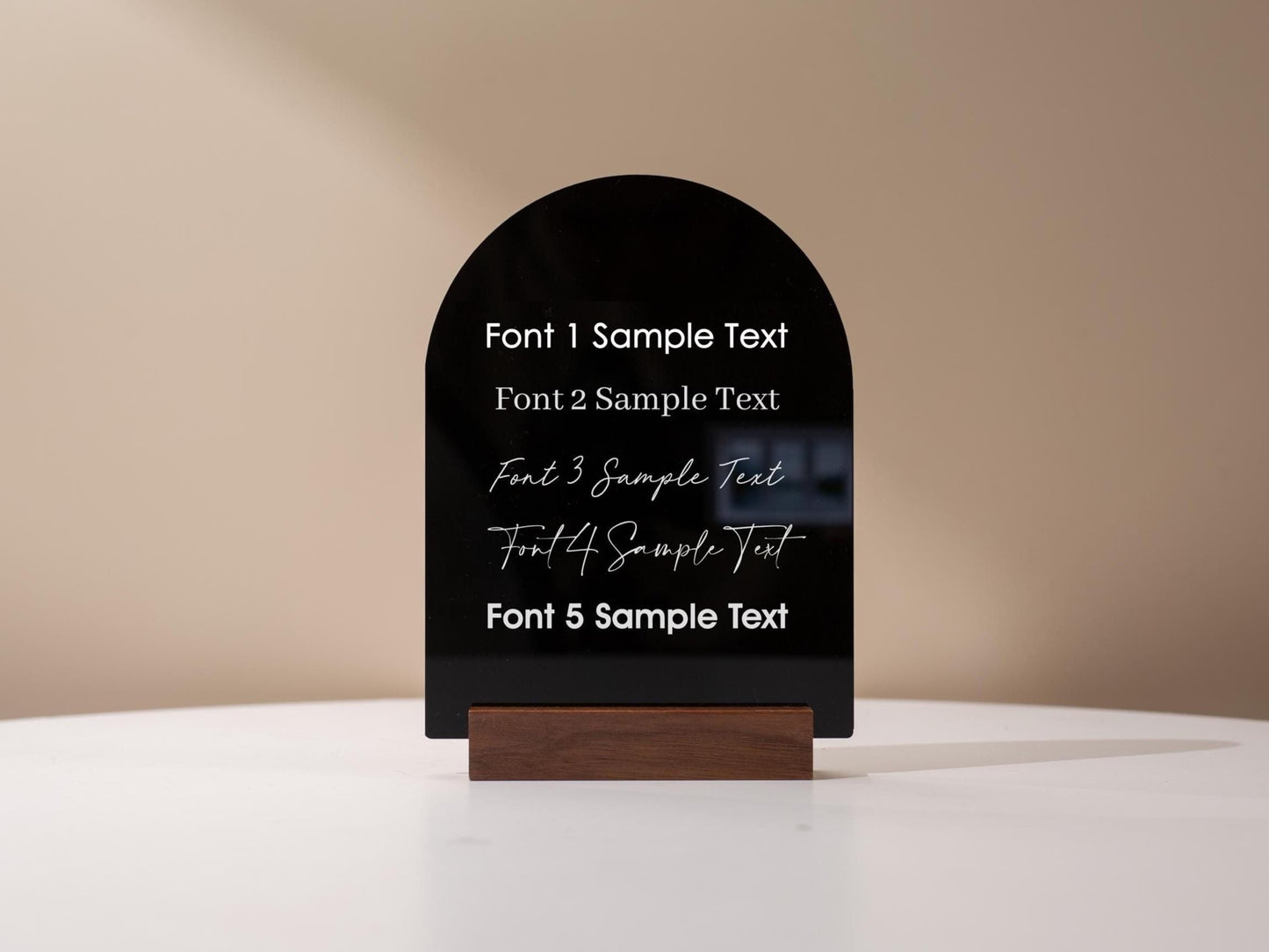 Custom Arch Acrylic Sign w/ Stand - 6x7.5" Custom Text on Market Pop Up Stall Small Business Sale Signs Signage Trade Show Plaque Display